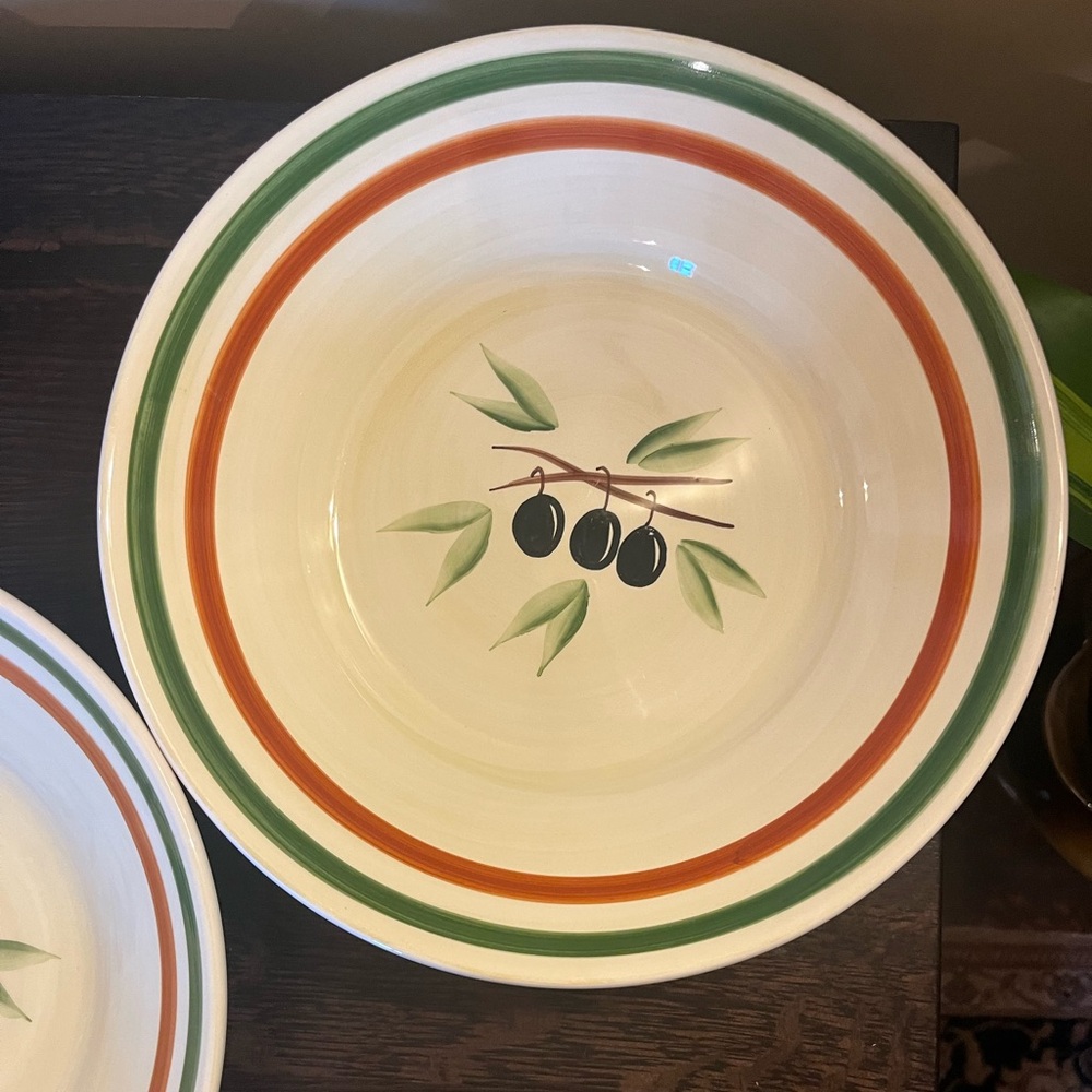 Williams Sonoma Olive Branch Serving Bowl Pasta Bowl Retired 12” Diameter